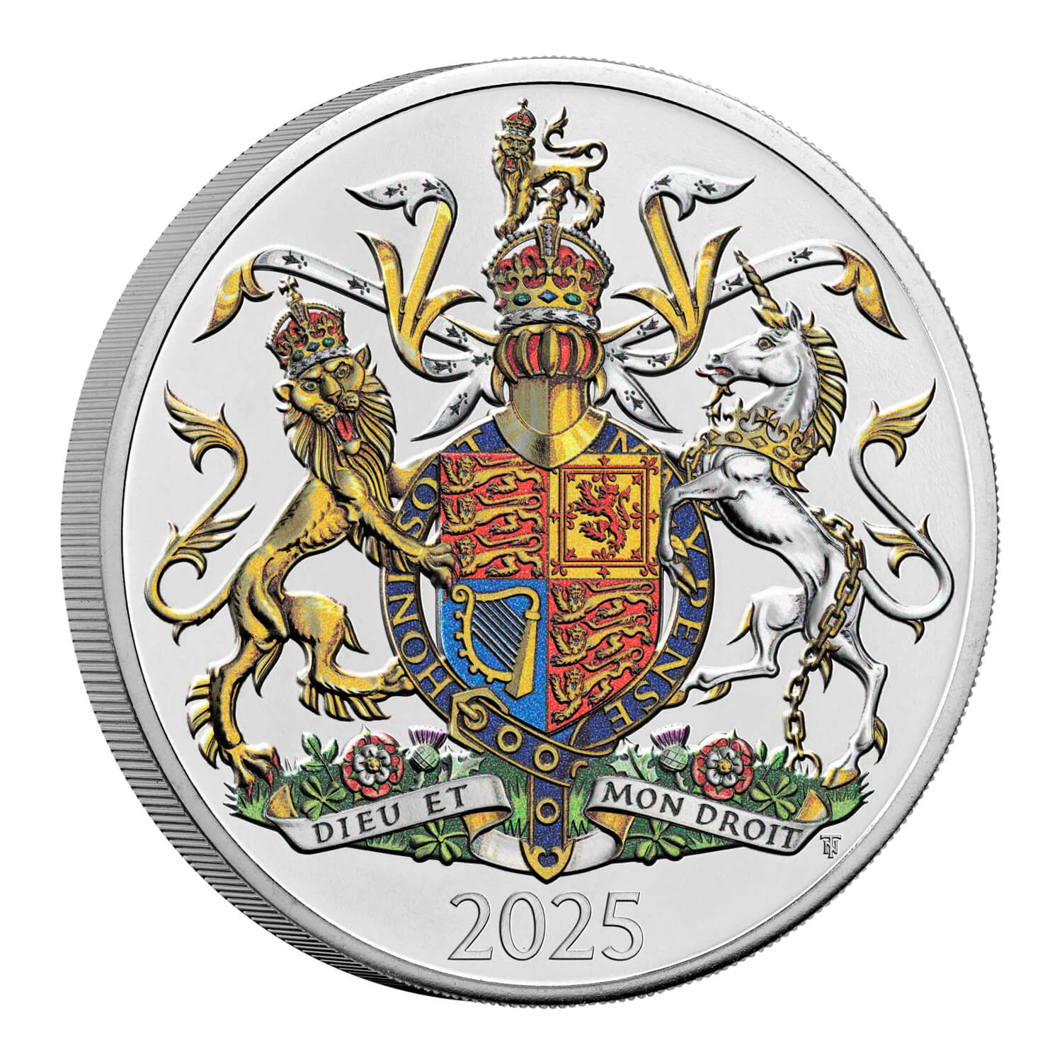 The Coat of Arms of His Majesty King Charles III 2025 UK £5 Brilliant Uncirculated Colour Coin The Coat of Arms of His Majesty King Charles III 2025 UK £5 Brilliant Uncirculated Colour Coin