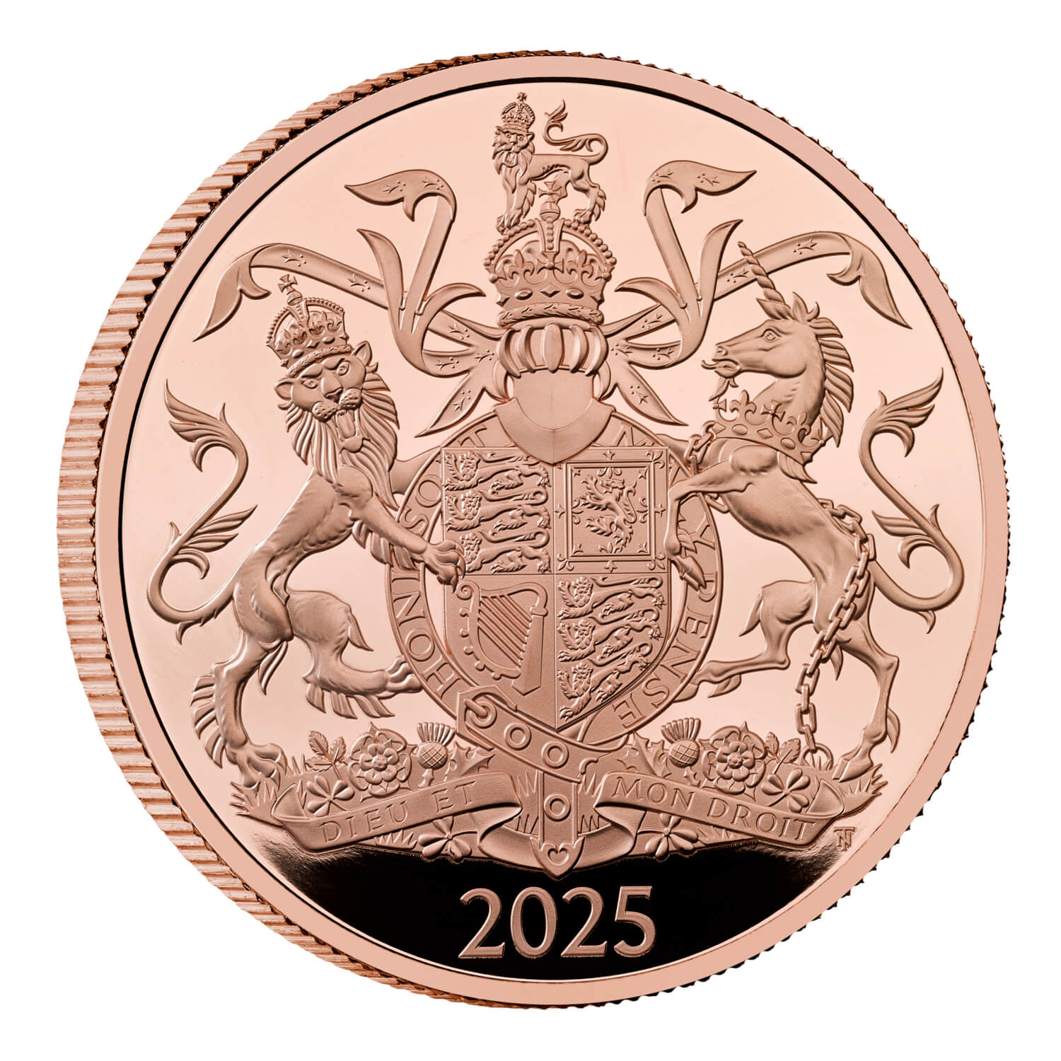 The Coat of Arms of His Majesty King Charles III 2025 UK £5 Gold Proof Coin The Coat of Arms of His Majesty King Charles III 2025 UK £5 Gold Proof Coin